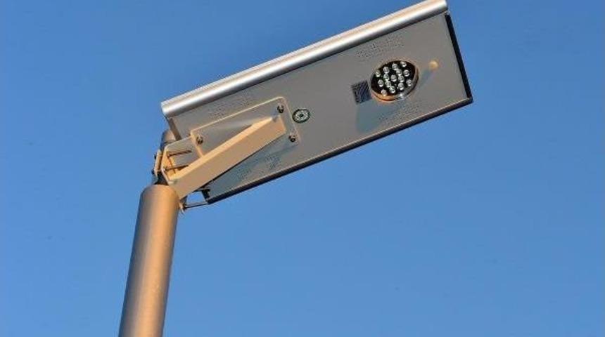 Solar-Powered Lighting Poles In Aegean Coastline