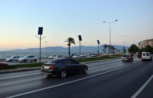 Solar-Powered Lighting Poles In Aegean Coastline