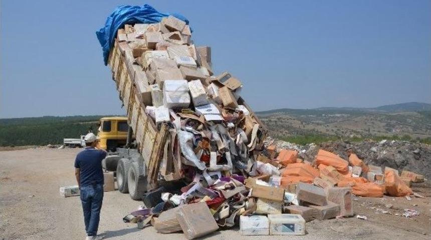 Uşak&rsquo;ta Yakalanan Ka&ccedil;ak Sigaralar İmha Edildi
