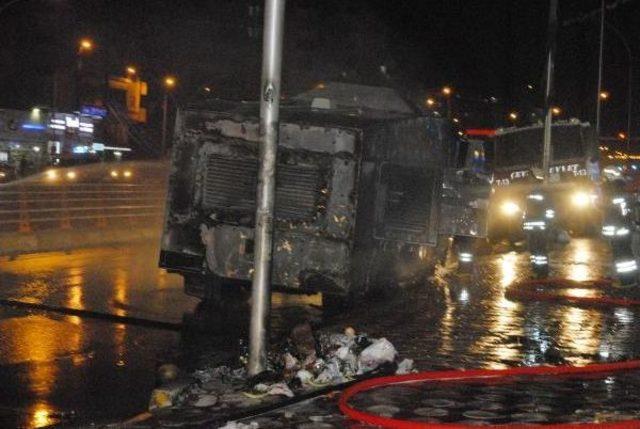 Ak Parti Binası Önünde Bekletilen Toma'ya Bomba Atıldı: 1 Polis Yaralı