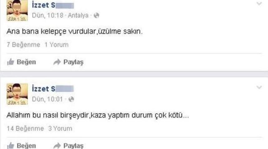 Eliyetsiz S&uuml;r&uuml;c&uuml; Kazayı Sosyal Paylaşım Sitesinde Duyurdu