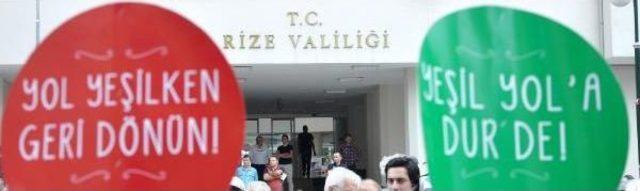 Rize Valiliği &Ouml;n&uuml;nde Horonlu Yeşil Yol a Tepki Eylemi 2