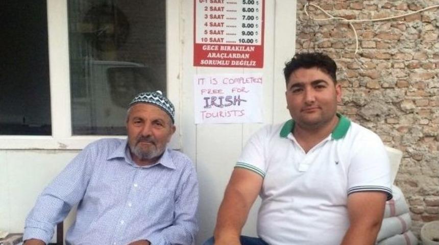 İmamdan İrlandalı Turiste &Uuml;cretsiz Otopark