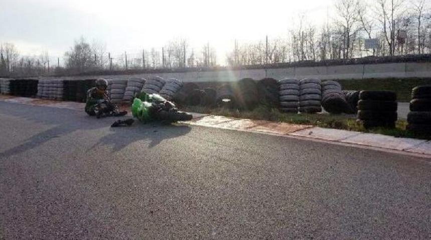 Milli Motosiklet&ccedil;i Toprak, Antreman Yaparken Yaralandı