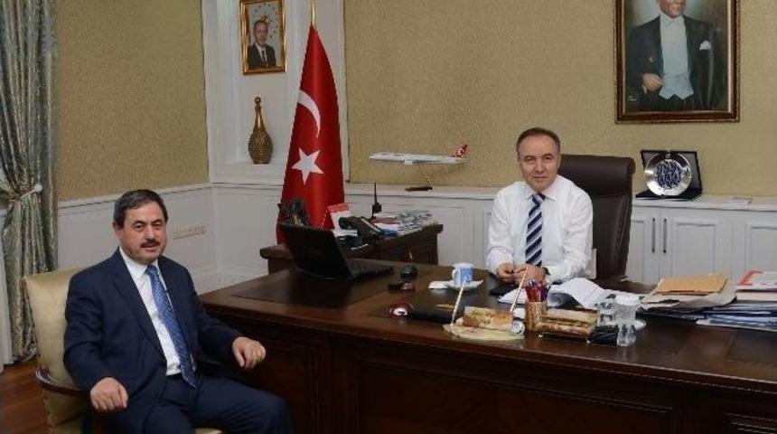 Başkan Eser&rsquo;den, Erzurum Valisi Altıparmak&rsquo;a Ziyaret
