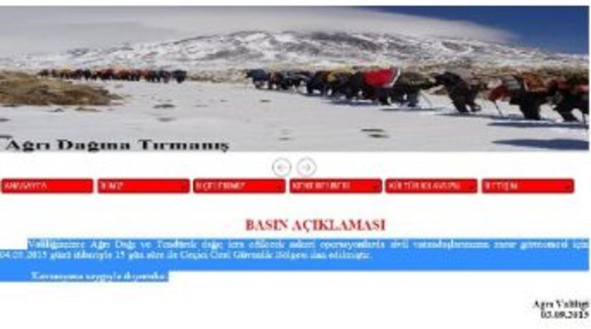 Ağrı Ve Tend&uuml;rek Dağları &Uuml;&ccedil;&uuml;nc&uuml; Kez '&ouml;zel G&uuml;venlik B&ouml;lgesi'