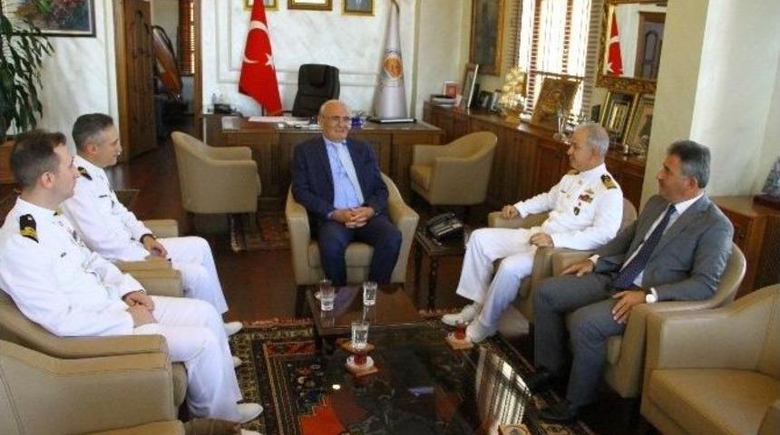 Gemi Komutanları Başkan Yılmaz&rsquo;ı Ziyaret Etti