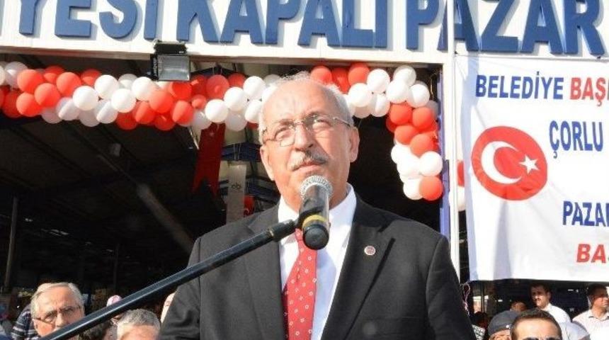 &Ccedil;orlu&rsquo;da Kapalı Pazaryeri A&ccedil;ıldı