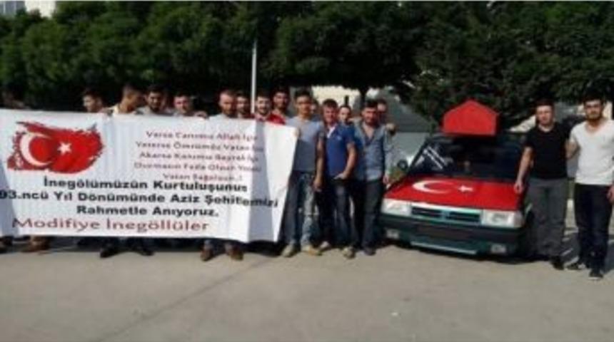 Tabutlu Ara&ccedil;la G&ouml;steriye Katıldı