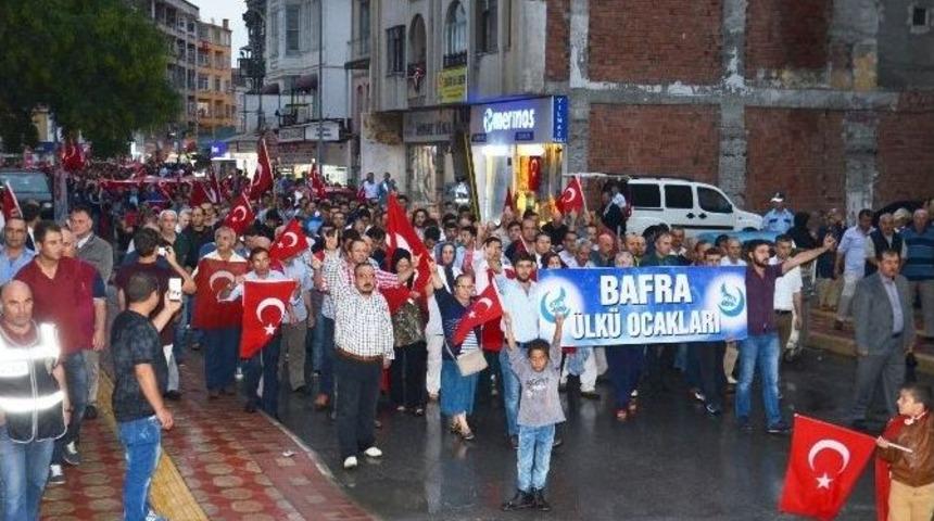 Bafra&rsquo;da Şehitler İ&ccedil;in Y&uuml;r&uuml;d&uuml;ler
