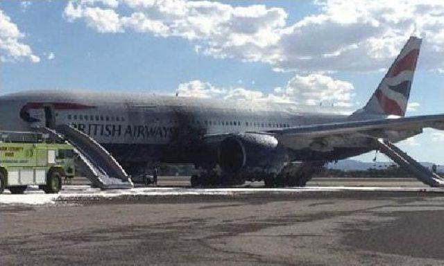 British Airways Uçağı Las Vegas'ta Yandı, 14 Kişi Yaralandı!