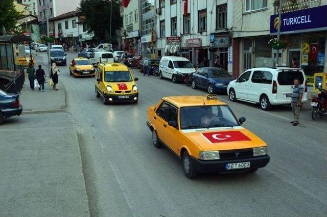 Niksar’da Taksicilerden Terör Protestosu