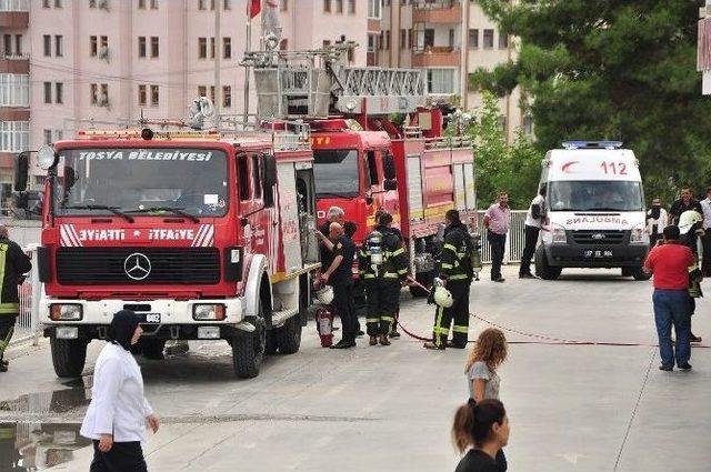 Tosya Devlet Hastanesinde Yangın Tatbikatı