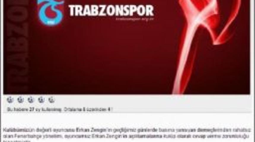 Trabzonspor'dan Fenerbah&ccedil;e'ye Erkan Zengin Cevabı