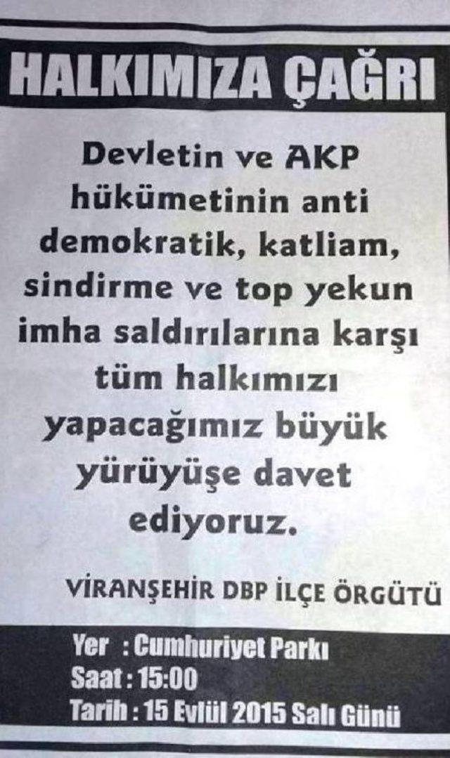 Viranşehir'de Dbp'lilere Yürüyüş Operasyonu: 20 Gözaltı