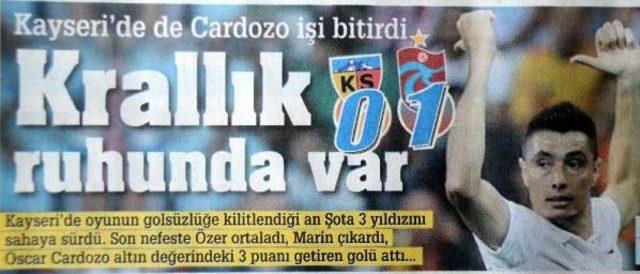Trabzonspor da Cardozo ya &Ouml;vg&uuml; 1