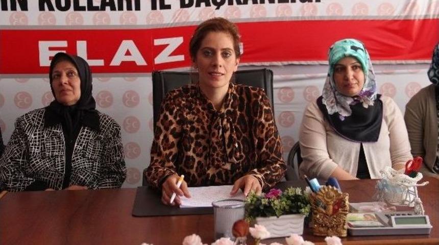 Mhp Elazığ Kadın Kolları Teşkilatı Esnafa Bayrak Dağıttı