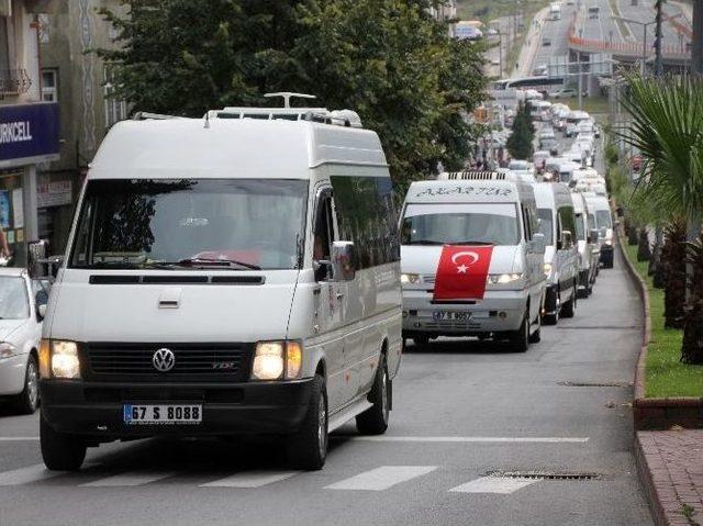 Servis Araçları Derneğinden Teröre Tepki Konvoyu