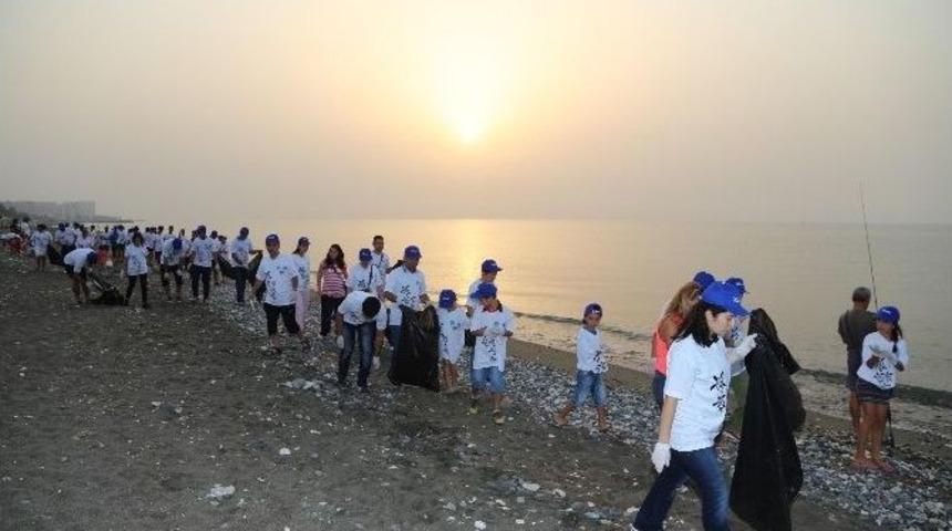 Meski &Ccedil;alışanları, Yavru Carettalar İ&ccedil;in Kıyı Temizliği Yaptı