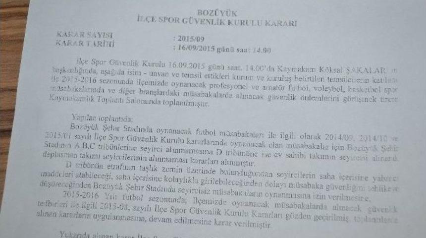 Bilecikspor Taraftarına Deplasman Ma&ccedil;ı İzleme Yasağı Geldi