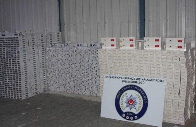 Düzce’de Gümrük Kaçağı 200 Bin Paket Sigara Ele Geçirildi