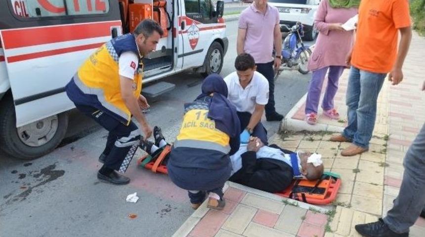 Motosikletli Engelli Takla Attı: 1 Yaralı