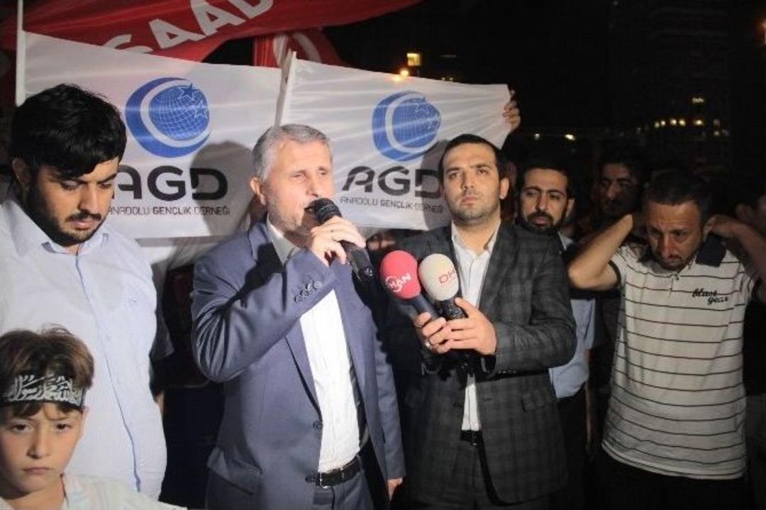 Mescid-i Aksa&rsquo;ya Y&ouml;nelik Saldırılar İsrail Konsolosluğu &Ouml;n&uuml;nde Protesto Edildi