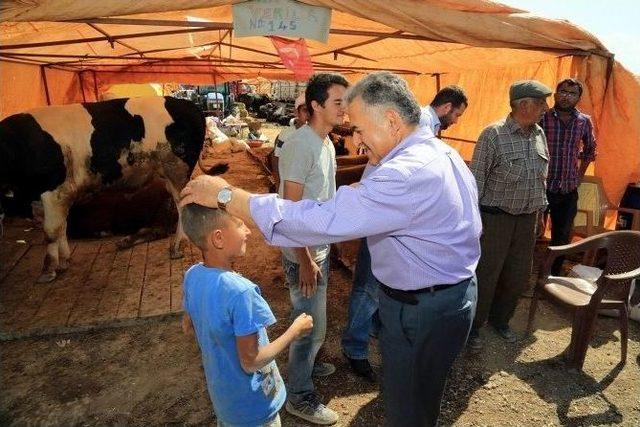 Başkan Dr. Memduh Büyükkılıç Serkent Kurban Pazarı Denetiminde