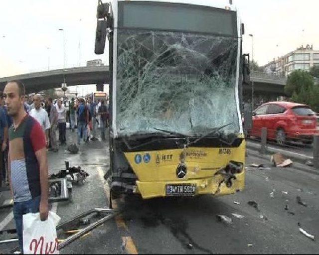 Cip Ile Metrobüs Kafa Kafaya Çarpıştı: 6 Yaralı...