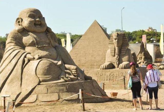 Mythological Sand Sculptures Keep Standing In Strength In Antalya