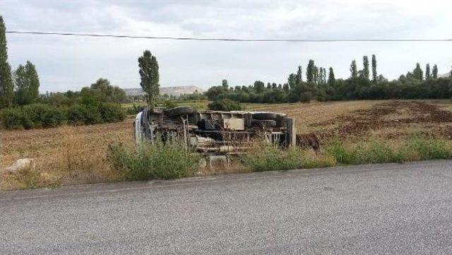 Kurbanlık Taşıyan Kamyon Tarlaya Uçtu