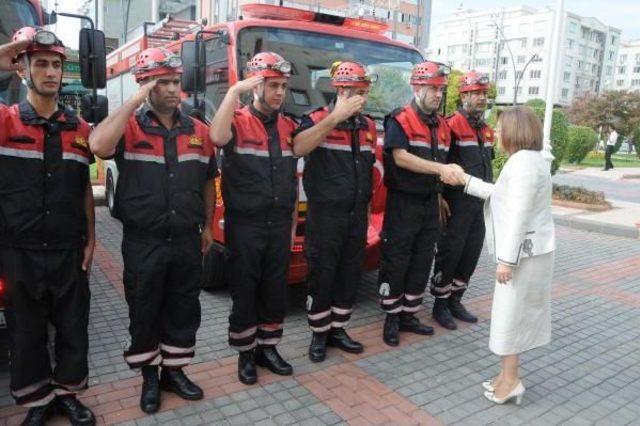 Gaziantep'te Itfaiye Erlerinden Fatma Şahin’E Ziyaret