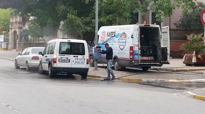 Polis Aracı Dezenfekte Edildi