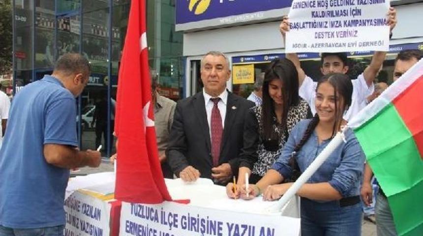 Ermenice 'hoşgeldiniz' Yazısının Kaldırılması Için Imza Kampanyası
