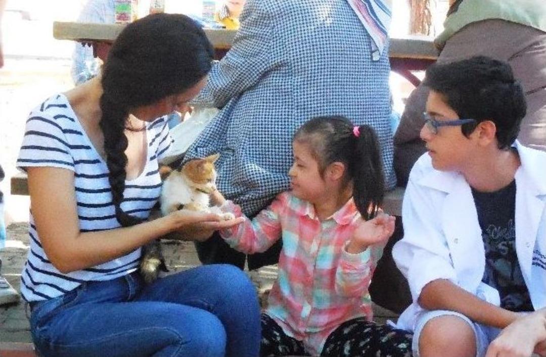 Down Sendromlu &Ccedil;ocuklar, Engelli Hayvanlarla Buluştu