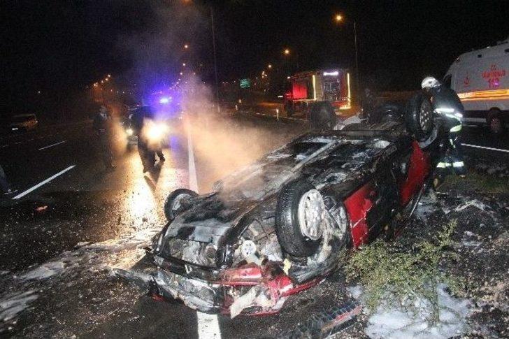 Takla Atan Otomobil Cayır Cayır Yandı G5