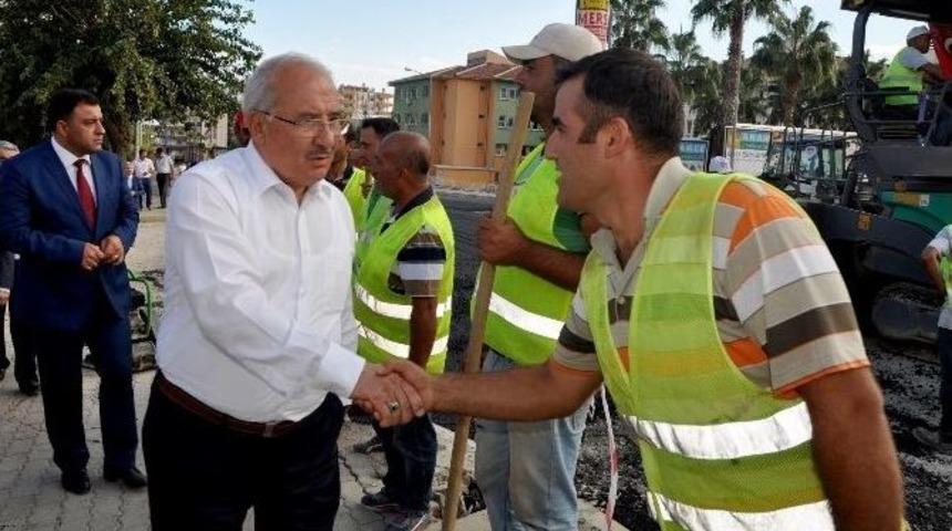 Kocamaz, Anamur&rsquo;da Asfalt &Ccedil;alışmalarını Yerinde İnceledi