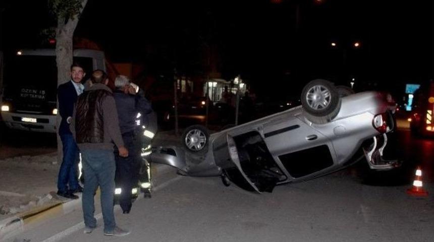 Takla Atan Otomobilden Burnu Bile Kanamadan Kurtuldu