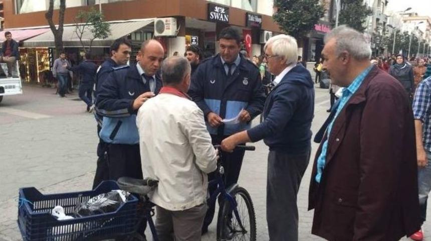 Sakarya&rsquo;da Yasak Alanda Bisiklet Kullananlar Cezalandırıldı