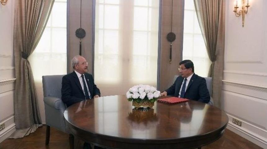 Başbakan Davutoğlu&rsquo;nun, Chp Lideri Kılı&ccedil;daroğlu İle G&ouml;r&uuml;şmesi Başladı
