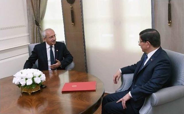 Başbakan Davutoğlu’nun, Chp Lideri Kılıçdaroğlu İle Görüşmesi Başladı