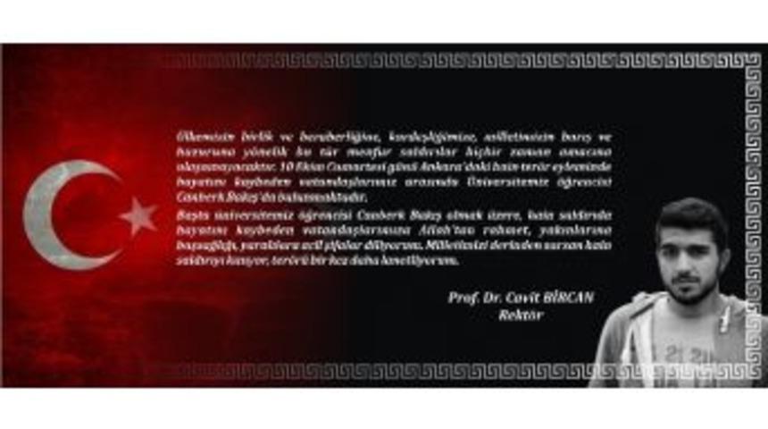 Ad&uuml; Rekt&ouml;r&uuml; Cavit Bircan, Ter&ouml;r&uuml; Kınadı