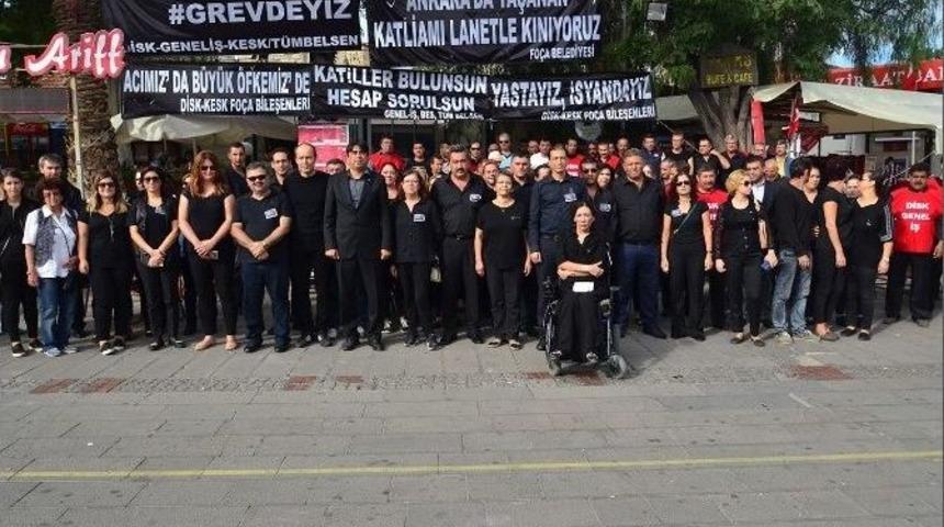 Foça’da Grevli Protesto