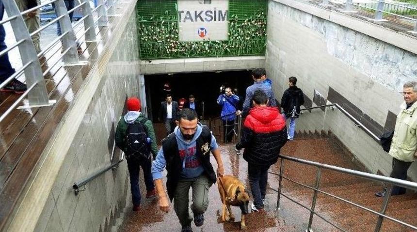 Taksim Metrosu&rsquo;nda Bomba İhbarı Yapılması Nedeniyle Polis Arama Yaptı