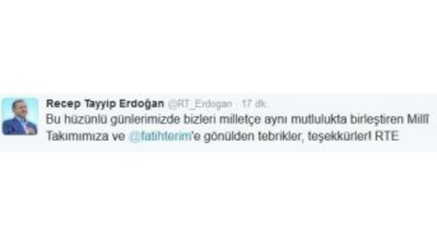 Cumhurbaşkanı Erdoğan&rsquo;ın Milli Takımı Tebrik Tweeti