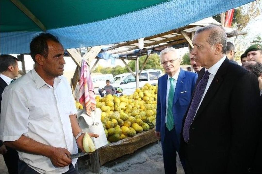 Cumhurbaşkanı Erdoğan Yol Kenarındaki Seyyar Satıcıdan Kavun Satın Aldı