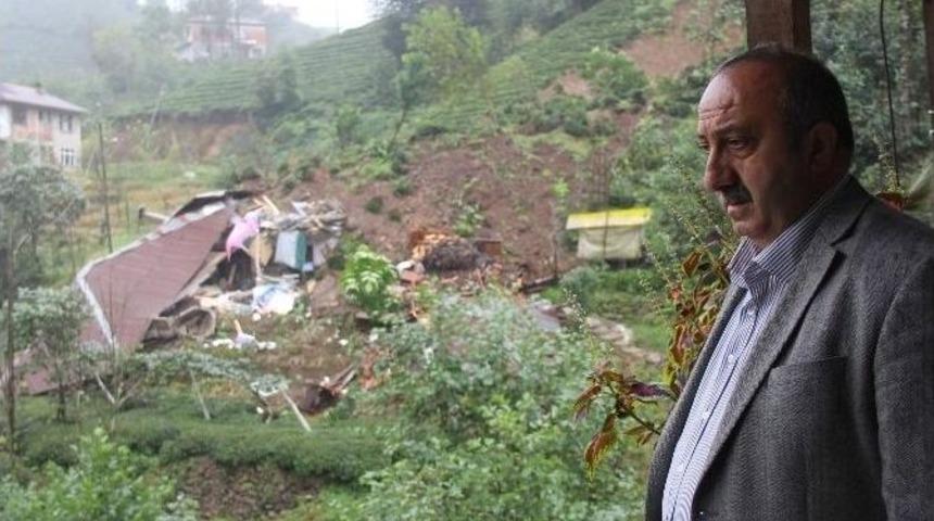 Rize&rsquo;de Şiddetli Yağış Hasara Yol A&ccedil;tı