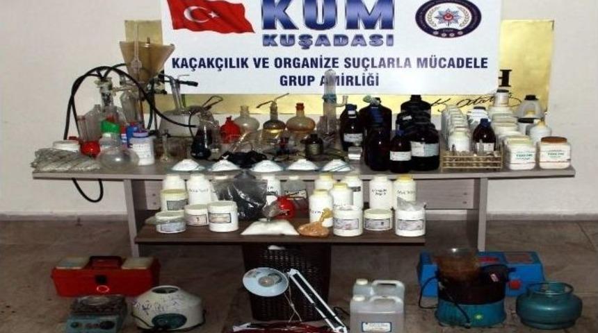 Kuşadası&rsquo;nda Uyuşturucu İmalathanesi &Ccedil;&ouml;kertildi
