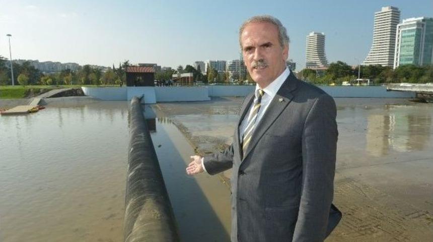 H&uuml;davendigar Parkı Nil&uuml;fer &Ccedil;ayı&rsquo;nda &Ccedil;eşitli Spor Dalları İ&ccedil;in Gereken Su Y&uuml;zeyi Oluşmaya Başladı