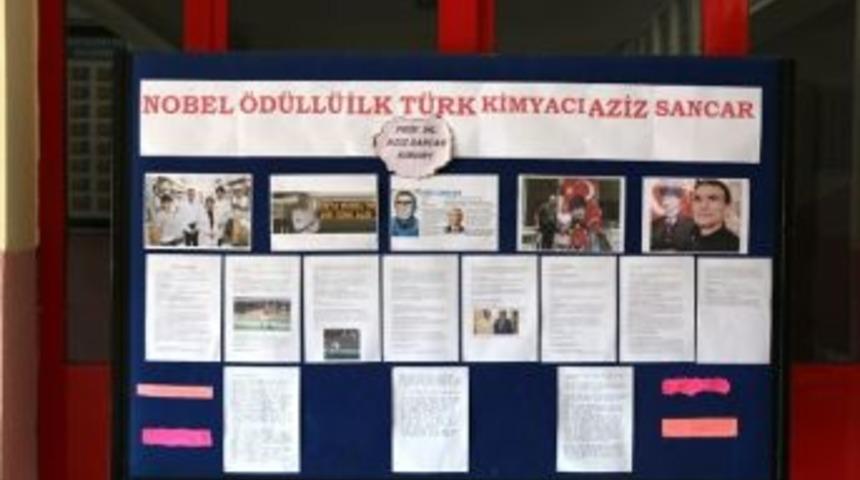 Okulda Nobel &Ouml;d&uuml;ll&uuml; Aziz Sancar K&ouml;şesi